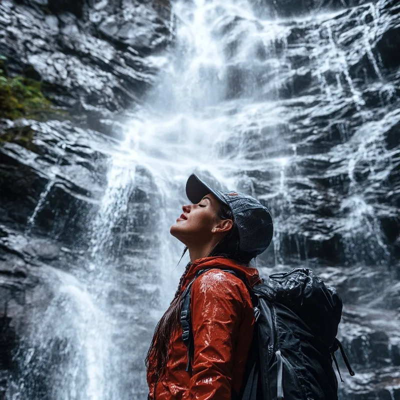 A woman enjoying a refreshing hike.